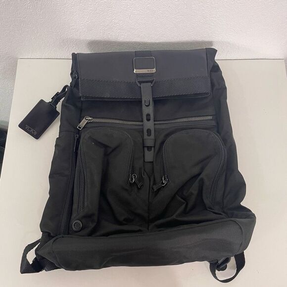 Tumi Black Alpha Bravo London Roll Top Large Backpack